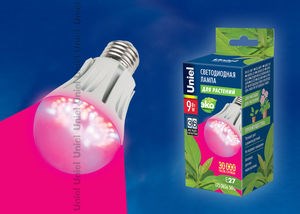 LED-A60-9W/SP/E27/CL Лампа светодиодная для растений (уп.10шт.) UNIEL (Китай) 09645 - фото 612148