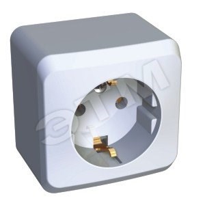 PA 16-003B ЭТЮД Розетка 1 гнездо с заземлением, белая (уп.17шт.) Systeme Electric (Россия) PA16-003B - фото 612181