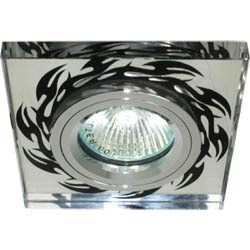 18871 8115-2 MR16 50W 12V G5.3 серебро-черный рисунок Светильник встраиваемый (уп.10/50шт.) FERON 8115-2 серебро-черный рис - фото 612203