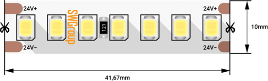 005268 SWG2P168-24-17.3-NW-20 Светодиодная лента 168 LED/м, 17,3 Вт/м, 24В , IP20, 4000-4500К SWG 005268 - фото 612253