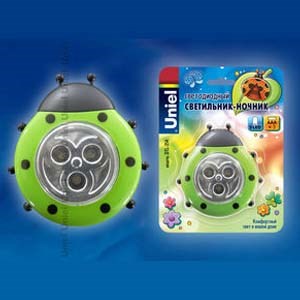 DTL-354 Божья Коровка/Green/3LED/3AAA ночник сенсорный зеленый светодиод на батарейках UNIEL DTL-354 Божья Коровка - фото 612439