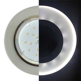 SL53RNECH Ecola GX53 H4 LD5310 Glass Светильник встраиваемый Стекло Круг с подсветкой хром - матовый 38x126 (к+) (уп.10/30шт.) SL53RNECH - фото 612442