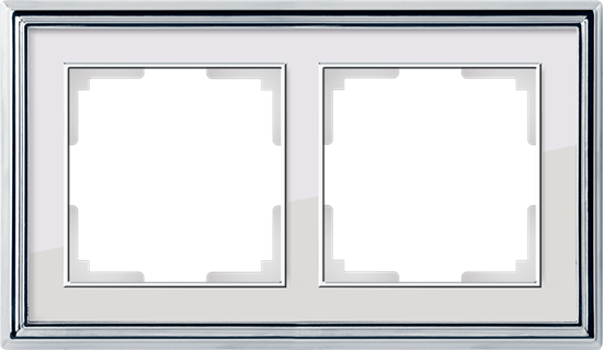WL17-Frame-02 Palacio Рамка на 2 поста, хром/белый (уп.5шт.) WERKEL ВЫВЕДЕНА ИЗ АССОРТИМЕНТА a037693-1 - фото 612452