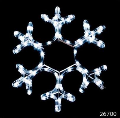 26805 LT001 световая фигура "снежинка", 2м LED белый+синий, 24 LED/1м,  31*31см 26805 - фото 612482