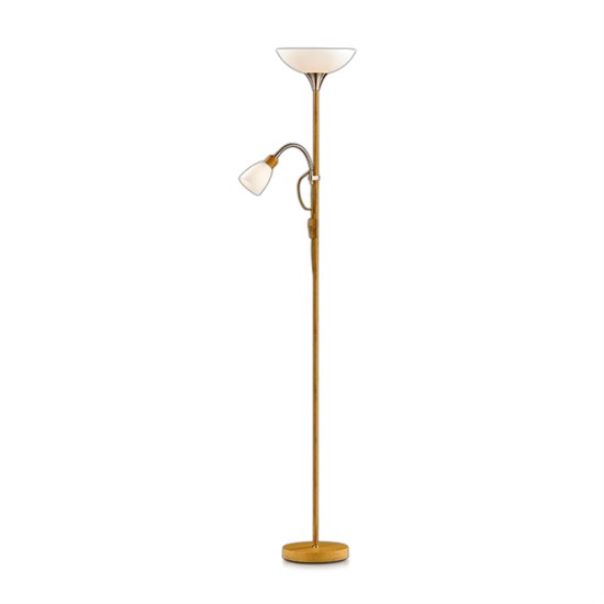 2461/F ODL13 815 никель/"светл.дерево" Торшер  E27/E14 100W+40W 220V TALO Odeon Light 2461/F - фото 612540