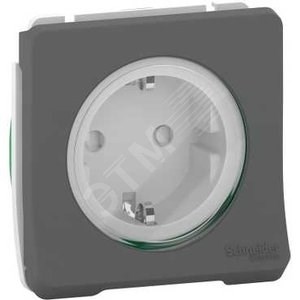 MUR36135 Mureva S Механизм розетки 1 гнездо с заземлением и шторками, антрацит, IP55 (уп.10шт.) Schneider Electric MUR36135 - фото 612590