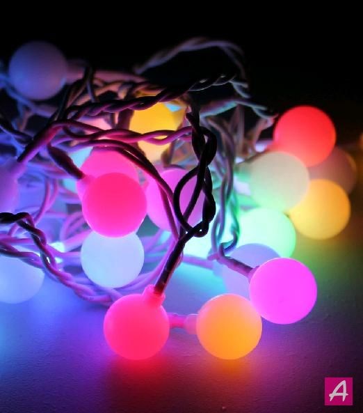 KOC_GIR30LEDBigBALL_RGB Гирлянда "Шарики" 30LED 4,4м 8 режимов Космос KOC_GIR30LEDBigBALL_RGB - фото 612598