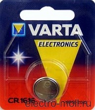 6616.101.401 CR1616 BL1 Элемент питания (блистер 1шт.) (уп.10/100шт.) Varta 6616.101.401 - фото 612719