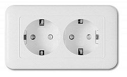 WSN 1124 WH Розетка 2-я с землей горизонтальная белая (уп.50шт.) PANASONIC SHIN DONG-A WSN 1124 WH - фото 612871