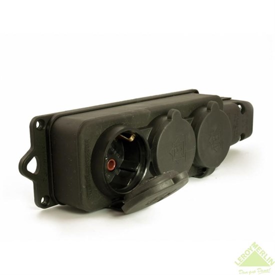 BK1-1402-2613/3613 Колодка 3 гнезда с з/к и крышкой 220В 16А, IP55, чёрная (уп.7шт.) BEMIS 8698523902905 - фото 612896
