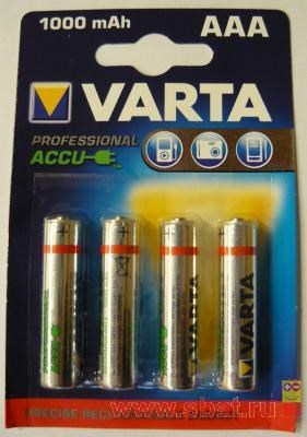5703.301.404/R03 1000mAh Ni-MH BL4 Professional аккум. Varta заряж. ААА 685530 - фото 613069