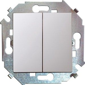 1591398-030 S15 Механизм выключателя двухклавишного (сх.5), белый (уп.20шт.) Simon Electric (Россия) 1591398-030 - фото 613125