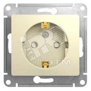 GSL000245 Glossa Механизм розетки 1 гнездо с заземлением и шторками, бежевая (уп.20шт.) Schneider Electric GSL000245 - фото 613129