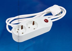 S-GSP2-3C Classic Фильтр сетевой, с/з, 2 гнезда, шнур 3м, цвет-белый (уп.20шт.) UNIEL 685631 - фото 613137