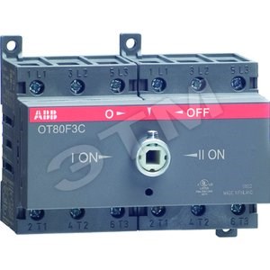1SCA105338R1001 OT63F3C Реверсивный рубильник до 63А 3-полюсный на DIN-рейку (без ручки) ABB 1SCA105338R1001 - фото 613142