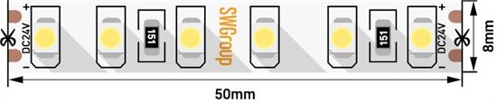 0014780 SWG3120-24-9.6-W-66-M Лента светодиодная со скотчем 3М стандарт 3528, 120LED/м, 9,6Вт/м, 24В , IP66, Цвет: Холодный белый, катушка 5м. SWG 0014780 - фото 613245