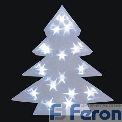 26726 LT028 белый Световая фигура на батарейках 2*АА, 15LED, IP20 (уп.12шт.) FERON 26726 - фото 613307