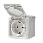 782321 Quteo Розетка 2К+З с защитными шторками 16A 250В~ IP44, белая (уп.10шт.) Legrand (Франция) 782321 - фото 613419