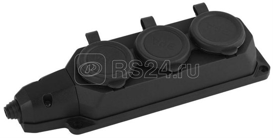 Б0044545 K-3e-B Колодка 3 гнезда с з/к и крышкой 220В 16А, IP44, чёрная (уп.90шт.) ЭРА (Российская Федерация, Турция) Б0044545 - фото 613584