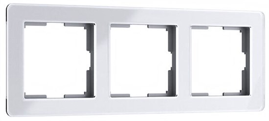 W0032701 Acrylic Рамка на 3 поста, белый (уп.10шт.) Werkel™ a059315-1 - фото 613651