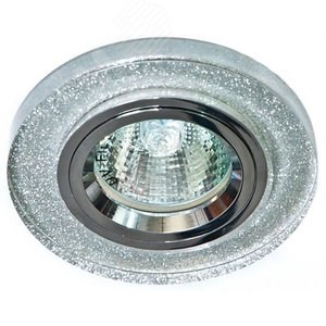 19708 DL8060-2 MR16 G5.3 мерцающее серебро, серебро Светильник встраиваемый (уп.10/50шт.) FERON (Китай) 19708 - фото 613667