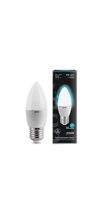 EB103102204 Gauss LED Candle 4W E27 4100K Лампа светодиодная "свеча" (уп.10/50шт.) EB103102204 - фото 613714