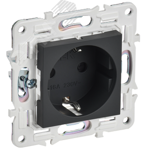 SK-R14-16-1-K53 Skandy Механизм розетки с заземлением и шторками, графит (уп.10шт.) IEK® (Китай) SK-R14-16-1-K53 - фото 613869