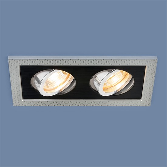 1041/2 MR16 SL/BK серебро/черный Точечный светильник с поворотным механизмом Elektrostandard 1041/2 MR16 SL/BK серебро/черный - фото 613871