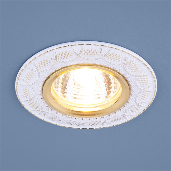 7010 MR16 WH/GD белый/золото Cветильник встраиваемый (уп.10/100шт.) Elektrostandard 7010 MR16 WH/GD белый/зол - фото 613946