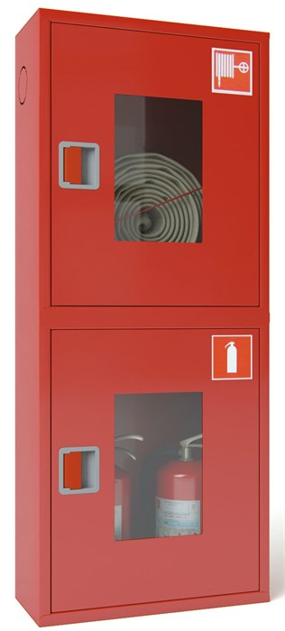ШПК-320-НОК Шкаф пожарный навесной, открытый, красный 540х1300х230мм, евроручка ШПК-320-НОК - фото 614004
