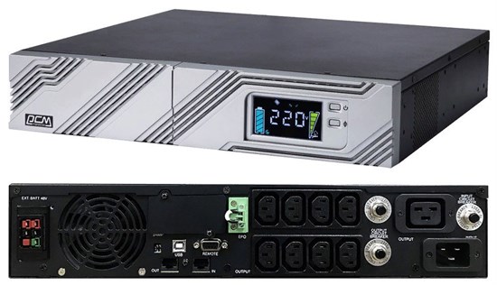 SRT-2000A LCD Smart-UPS SMART RT, Line-Interactive, 2000VA / 1800W, Rack/Tower, IEC, Serial+USB, SmartSlot, подкл. доп. батарей Powercom SRT-2000A - фото 614010