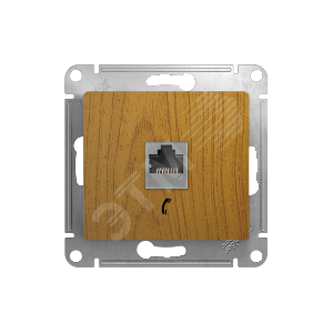 GSL000581T Glossa Розетка телефонная RJ11, дуб, механизм (уп.10шт.) Schneider Electric GSL000581T - фото 614097