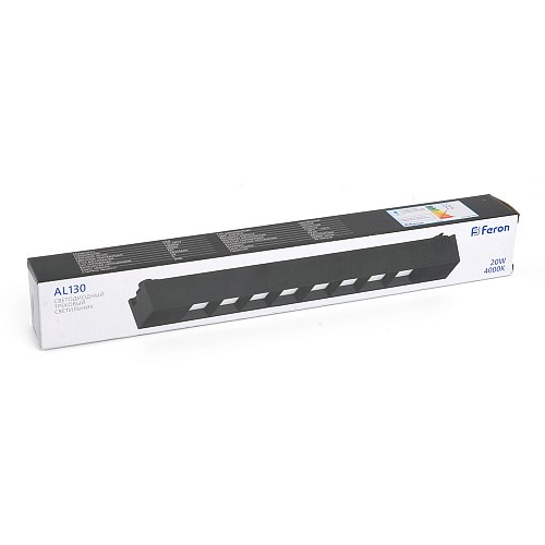 48372 AL130 серия LensLine, 20W, 1800 Lm, 4000К, 60 градусов, черный Светильник трековый светодиодный на шинопровод FERON 48372 - фото 614104