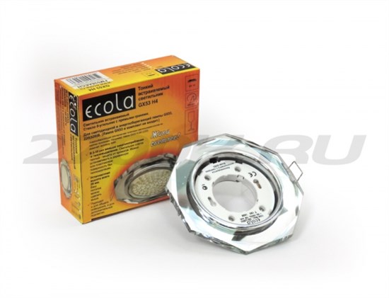 FM538AECH Ecola GX53 H4 5312 Glass Светильник встраиваемый,  хром - хром (зеркальный) (уп.10/50шт.) FM538AECH - фото 614113