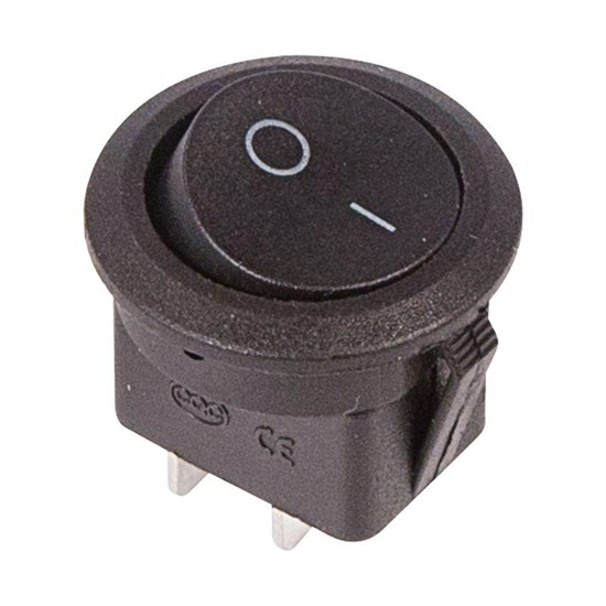 FD 36-2550 Выключатель клавишный круглый 250V 6А (2с) ON-OFF чёрный (RWB-212, SC-214, MRS-102-8) REXANT (Китай) FD 36-2550 - фото 614193