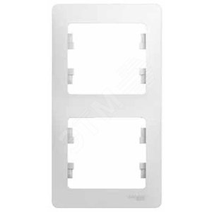 GSL000106 Glossa Рамка вертикальная, 2 поста, белая (уп.30шт) Schneider Electric GSL000106 - фото 614198
