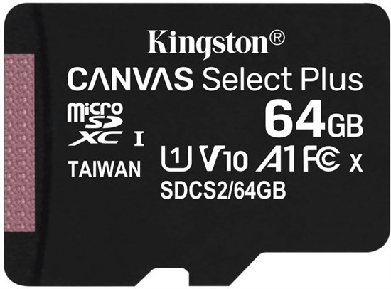 MicroSD 64GB Kingston Class 10 Canvas Select Plus A1 (100 Mb/s) без адаптера Карта памяти 687313 - фото 614234