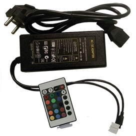 CRN072ESB Ecola LED strip RGB IR controller моноблок с блоком питания 72W 12V 6A с большим инфракрасным пультом управления CRN072ESB - фото 614304