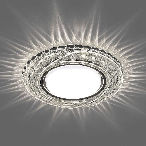 40504 CD4037 с драйвером в комплекте 20LED*2835 SMD 4000K, 15W GX53, без лампы, прозрачный, хром Светильник встраиваемый (уп.10/50шт.) FERON (Китай) 40504 - фото 614369
