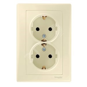 SDN3000747 Sedna Розетка 2 гнезда с/з и шторками 16А, 250В, бежевая (уп.10шт.) Schneider Electric SDN3000747 - фото 614454