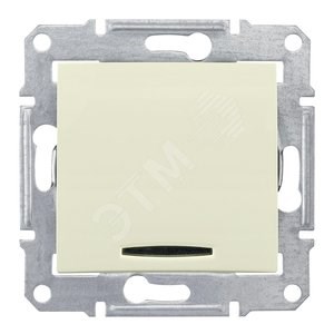 SDN1500147 Sedna Механизм переключателя 1-кл. с синей подсветкой, 10А, 250В, бежевый (уп.10шт.) SDN1500147 - фото 614470