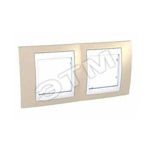 MGU6.004.867 Unica Хамелеон Рамка гориз., 2 места, песчаный/белая (уп.5шт.) Schneider Electric MGU6.004.867 - фото 614559