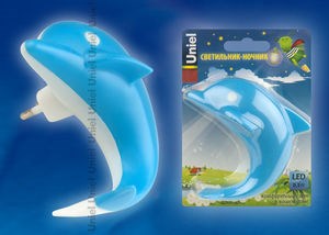 DTL-301-Дельфин/Blue/4LED/0,5W Ночник светодиодный (уп.20шт.) UNIEL DTL-301-Дельфин/Blue/4LED - фото 614738
