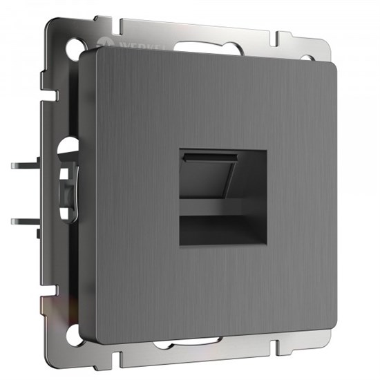 W1181004/WL04-RJ-45 Розетка компьютерная RJ-45, графит рифленый (уп.10шт.) Werkel™ a050748-1 - фото 614781