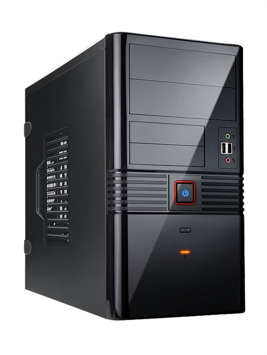 Корпус MiniTower InWin EMR-023 Black/Silver 450W  2*USB+AirDuct+Audio mATX (6100461) 6100461 - фото 614814