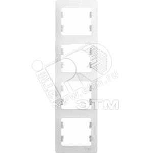 GSL000108 Glossa Рамка вертикальная, 4 поста, белая (уп.15шт.) Schneider Electric GSL000108 - фото 614838