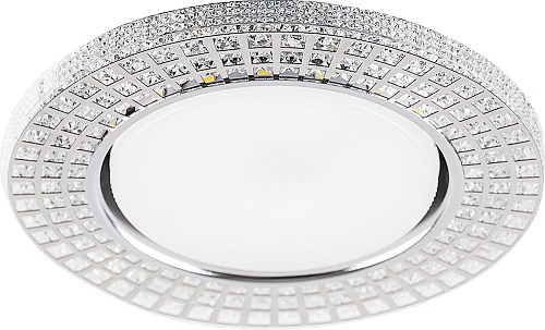 32651 CD4028, 20LED*2835 SMD 4000K, 15W GX53, без лампы, прозрачный, хром Светильник встраиваемый с LED подсветкой с драйвером в комплекте FERON 32651 - фото 615134