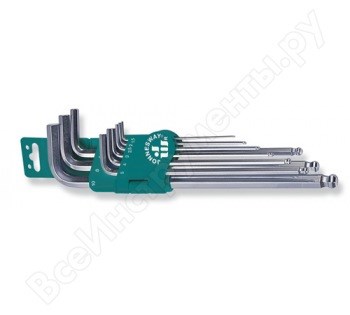 48823 H06SA209S Набор торцевых шестигранных ключей с шаром 1/16"-3/8" 9шт. Jonnesway 48823 - фото 615460