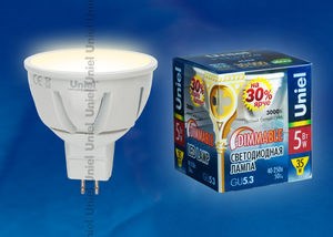 LED-JCDR-5W/WW/GU5.3/FR/DIM Palazzo Лампа светодиодная диммир., теплый белый свет (уп.50шт.) UNIEL LED-JCDR-5W/WW/GU5.3/FR/D - фото 615488