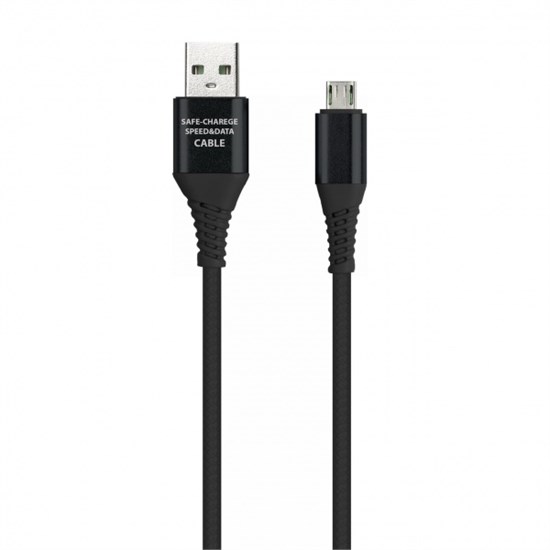 iK-3112ERG black Дата-кабель  USB-A штекер - USB Type-C штекер, резин.оплетка Gear 1м черн SmartBuy 4690626068407 - фото 615564